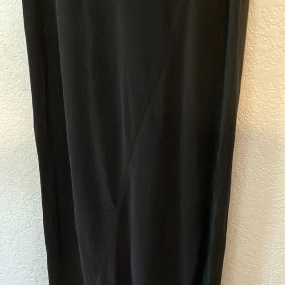 Vintage designer long black sleeveless mock turtleneck slinky sheath dress - Picture 4 of 5